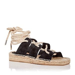 NWT Freda Salvador Lucy Suede Espadrille Lace Up Sandal